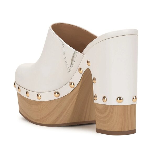 NEW JESSICA SIMPSON Leather Dasally Platform Mules bright white 367TN - Picture 1 of 8